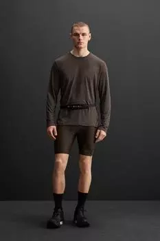 Тренировочная футболка с перфорацией ZARA, темно-коричневый