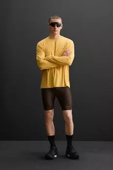 Тренировочная футболка с перфорацией ZARA, желтый
