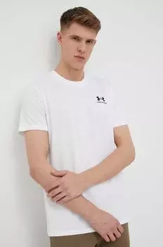 Тренировочная футболка с вышитым логотипом Under Armour, белый