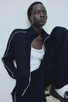 Тренировочная куртка с окантовкой H&M, синий