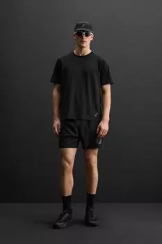 Тренировочная текстурная футболка ZARA, черный