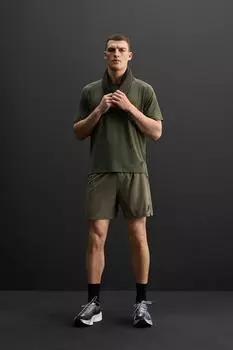 Тренировочная текстурная футболка ZARA, зеленый