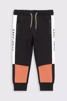 Тренировочные брюки Coccodrillo черный с карманами и вставками из другого материала кроя SLIM