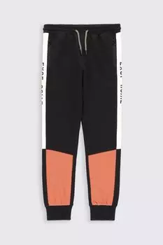 Тренировочные брюки Coccodrillo черный с карманами и вставками из другого материала кроя SLIM