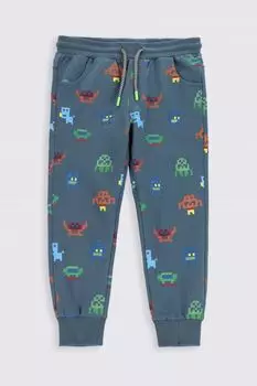 Тренировочные брюки Coccodrillo темно-синий с геймерским принтом в моде REGULAR