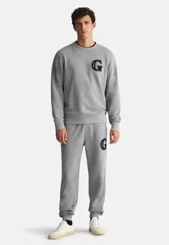 Тренировочные брюки GANT, серый меланж
