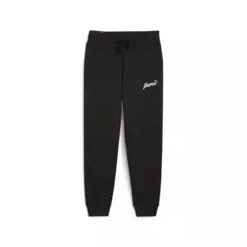 Тренировочные брюки PUMA "ESS+ SCRIPT PANTS FL", цвет Puma Black-Gold Foil