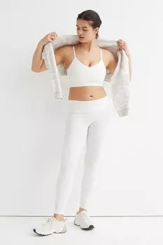 Тренировочные леггинсы H&amp;M, белый/галстук