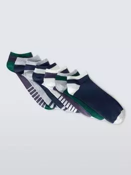 Тренировочные носки из органической хлопчатобумажной смеси в полоску John Lewis, цвет Purple Multi