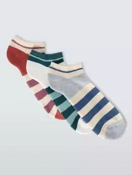 Тренировочные носки в цветную полоску из органического хлопка John Lewis, разноцветный