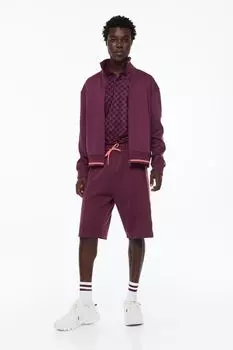 Тренировочные шорты с полосками H&amp;M, бургундия