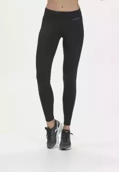 Тренировочные тайтсы ENDURANCE "Zenta W Long Run Tights" с практичным карманом на молнии, черный