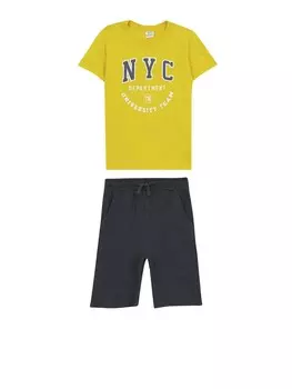 Тренировочный костюм Defacto, желтый/темно-серый