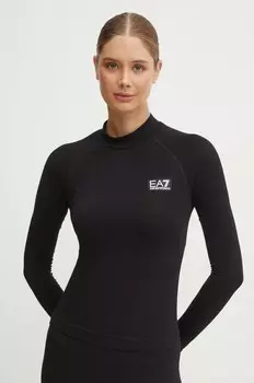 Тренировочный лонгслив EA7 Emporio Armani, черный