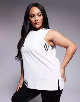 Тренировочный топ Curve Icon из хлопка с заниженной проймой и быстросохнущей отделкой белого цвета ASOS 4505