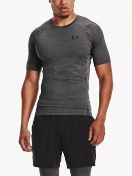 Тренировочный топ с короткими рукавами Under Armour HeatGear Armor, карбоновый вереск