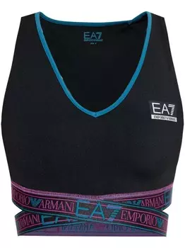 Тренировочный топ с логотипом Ea7 Emporio Armani, черный
