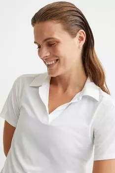 Тренировочный топ с воротником H&amp;M, белый