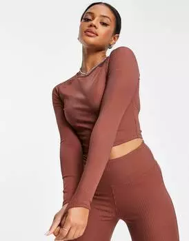 Тренировочный топ в рубчик с длинными рукавами ASOS 4505