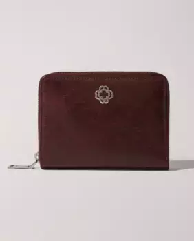 Треснувший кожаный кошелек Maje, красный