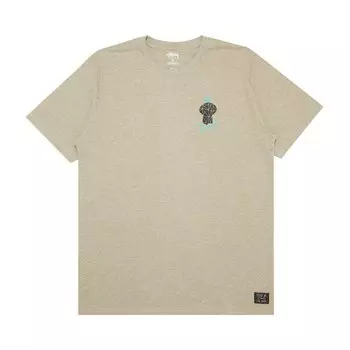 Треугольная футболка Stussy Skull Crown, Grey Heather