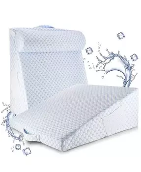 Треугольная клиновидная подушка с поддерживающим охлаждающим гелем из пены с эффектом памяти — 10 дюймов Clara Clark, белый