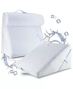 Треугольная клиновидная подушка с поддерживающим охлаждающим гелем и пеной с эффектом памяти — регулируемая высота Clara Clark, белый