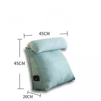 Треугольная подушка, прикроватная подушка с боковыми карманами, подушка для изголовья дивана, кровати, офисного стула, подушка для чтения, подушка для шеи, спинка, 45 45 20 см (кофейный цвет) yozhiqu