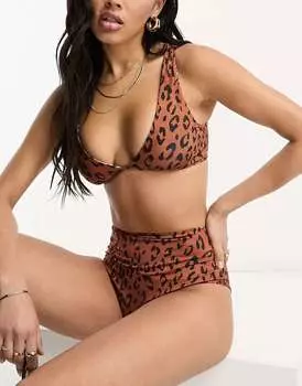 Треугольный бикини-топ Billabong с двусторонним животным принтом