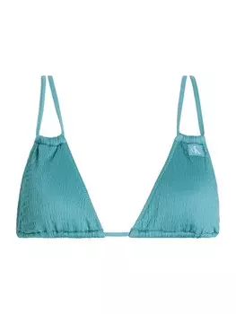 Треугольный бикини-топ Calvin Klein Swimwear Triangle Bikini Top, цвет cyan blue
