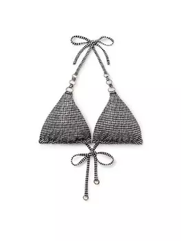 Треугольный бикини-топ CALZEDONIA Triangle Bikini Top, черный/белый