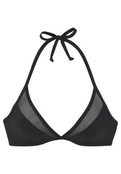 Треугольный бикини-топ LASCANA, черный