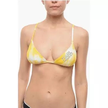 Треугольный бикини-топ с эффектом тай-дай Karl Lagerfeld, Yellow