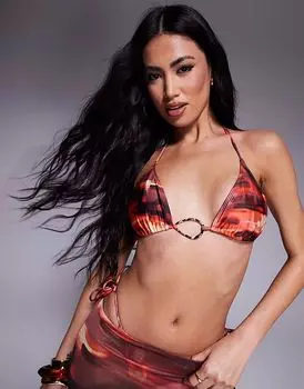 Треугольный бикини-топ Southbeach с абстрактным принтом