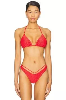 Треугольный бикини-топ Sunset glow от Luli Fama, red