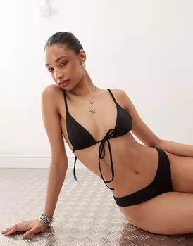 Треугольный бикини-топ Weekday Mix & Match черного цвета