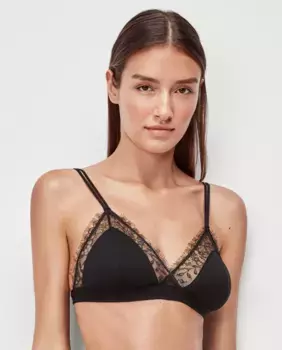 Треугольный бюстгальтер без косточек и со съемной пеной Gisela, черный