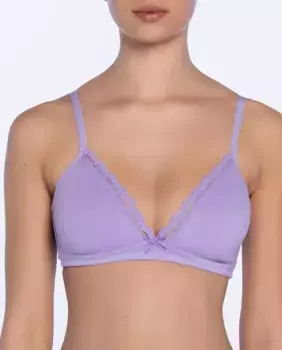 Треугольный бюстгальтер без косточек из однотонной ткани Punto Blanco, сиреневый