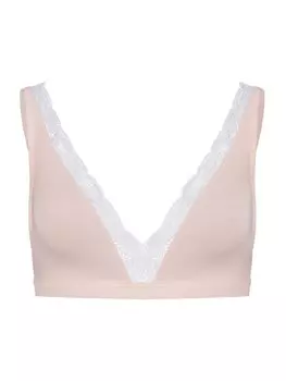 Треугольный бюстгальтер Hanro Cotton Lace, нюдовый/розовый/пудра