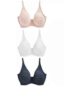 Треугольный бюстгальтер Next, цвет Navy/Pastel pink/White