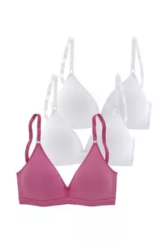 Треугольный бюстгальтер PACK 3 LASCANA, белый