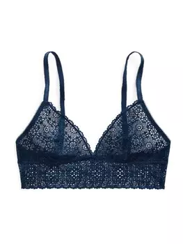 Треугольный бюстгальтер Polo Ralph Lauren Triangle Bra Wireless Longline Bra, синий деним