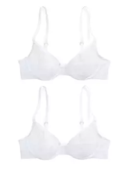 Треугольный бюстгальтер Polo Ralph Lauren Unlined Demi Bra - Mesh, белый