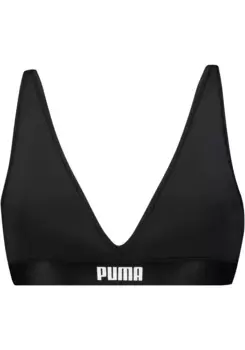 Треугольный бюстгальтер PUMA "PUMA WOMEN PADDED TRIANGLE TOP", с глубоким V-образным вырезом, черный