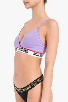 Треугольный бюстгальтер с логотипом Moschino, фиолетовый