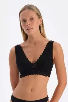 Треугольный бюстгальтер с волнистыми краями Dagi, черный