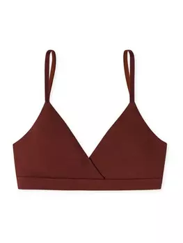 Треугольный бюстгальтер SCHIESSER Pure Rib, ржаво-красный