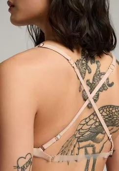 Треугольный бюстгальтер TRANSPARENT BACK SKY PADDED Hunkemller, бежевый