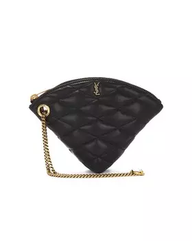 Треугольный кошелек для монет Sade Saint Laurent, цвет Nero