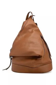 Треугольный кожаный рюкзак Aureliana с петлей Anna Morellini, коричневый